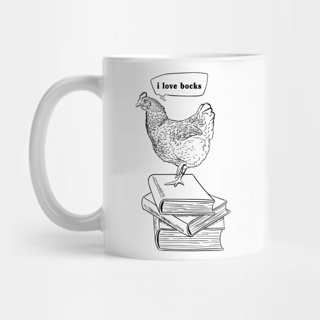The Book Loving Chicken by CS Designs